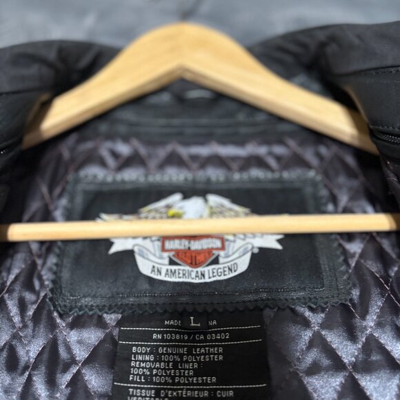 Genuine Harley Davidson Women's Leather Jacket Large L - Picture 5 of 7